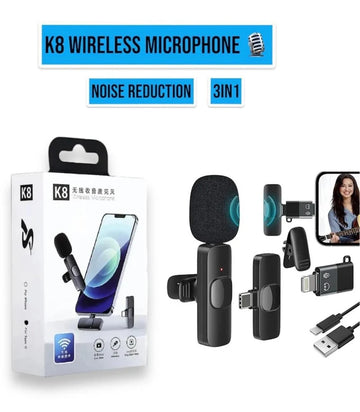 K8 Wireless Microphone 3-in-1